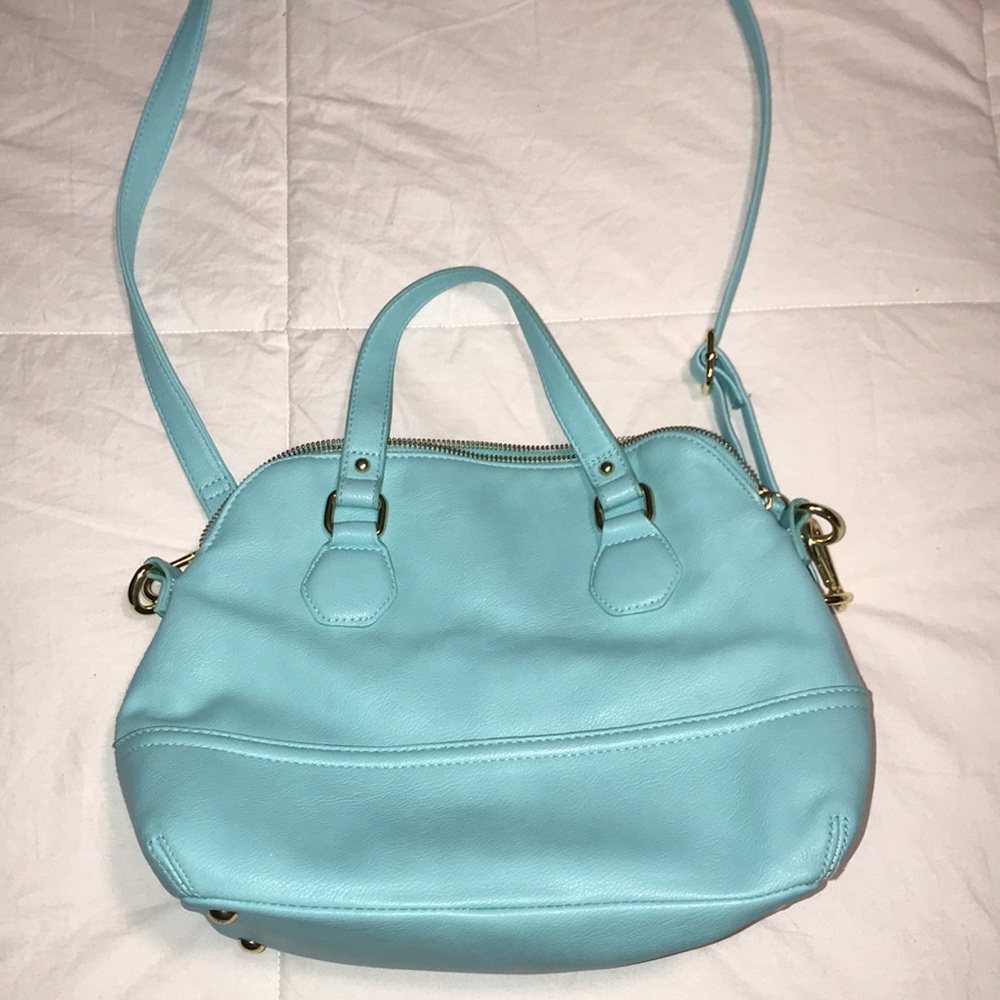 Bright blue crossbody purse